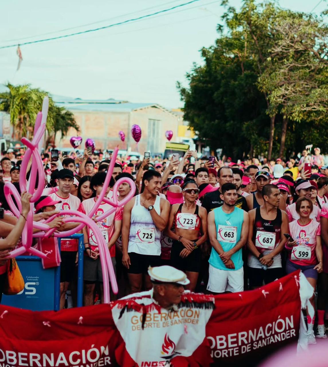 Corredores celebrando